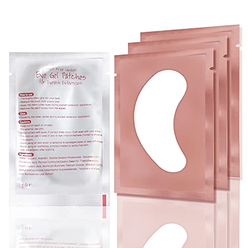 50 paires de coussinets pour cils Coussinets yeux pour extensions de cils Coussinets en gel pour les yeux non pelucheux Coussinets pour cils individuels sans gel pour extensions de cils (Rose) Cover