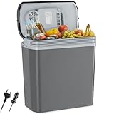 tectake® Frigorifero Portatile Elettrico 24 L, 40x23,5x42,5 cm, Frigorifero Piccolo 2in1 Funzione Freddo Caldo, mini frigo portatile 230 V e 12 V per Auto e Casa, modalità ECO, Borsa Frigo Camping