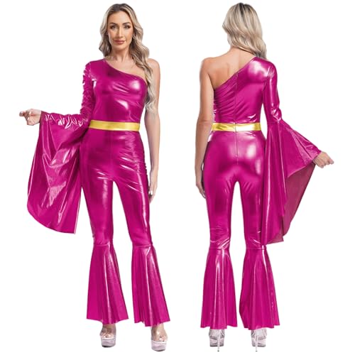 Combinaison retro 70s femme pour dissimuler les complexes en soiree