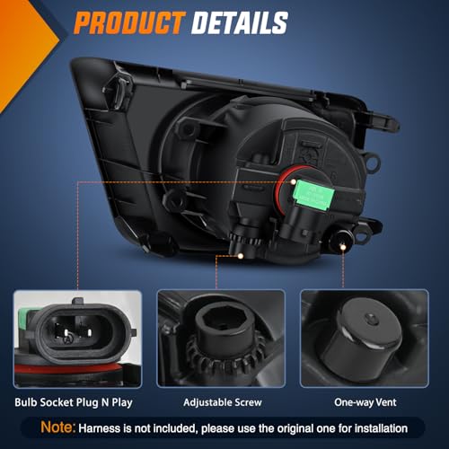 Image of Nilight Fog Lights Assembly Compatible with 2012 2013 2014 2015 Toyota Tacoma Clear Lens Driver and Passenger Side H11 12V 55W Bulbs