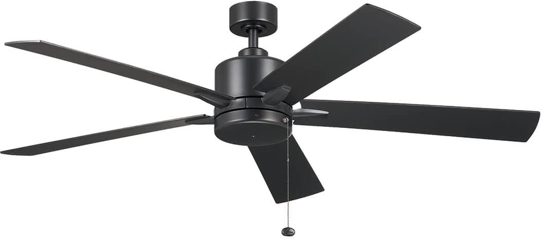 KICHLER 60 Inch Lucian II Fan, Satin Black, Large