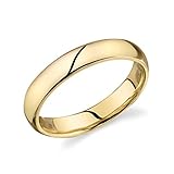 10k Solid Yellow or White Gold Comfort Fit 4mm Wedding Band Ring