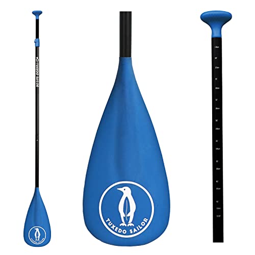 Tuxedo Sailor SUP Paddle - 3 Piece Adjustable Stand Up Paddle Board Paddle - Lightweight & Floating Paddle Board Oar - Durable and Packable - Reinforced Nylon Blades - Efficient Stroke