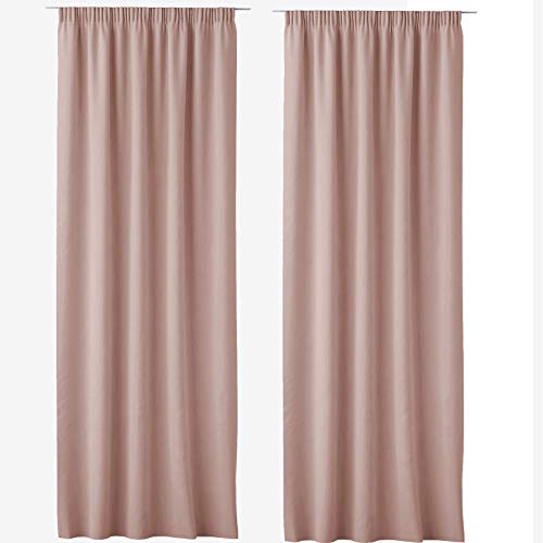JEMIDI 2x Vorhang blickdicht 140x250cm - 2er Set Gardine mit Kräuselband...