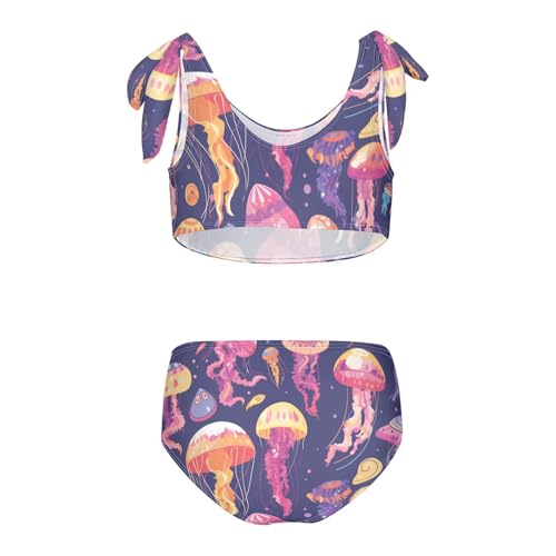 KLL Colorful Jellyfish Girls' 2 Piece Bikini Sets Quick-Dry Beach Swimsuit Bathing Suit2