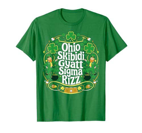 Ohio Skibidi Gyatt Sigma Rizz Gen Alpha St. Patrick's Day Maglietta