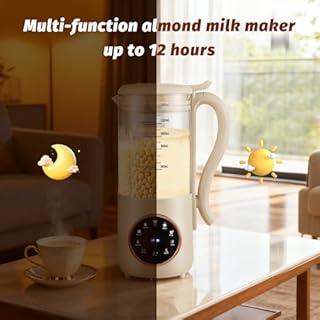 Macchina per il latte di soia da 1400 ml, macchina per il latte di soia con 16 lame e 9 funzioni, macchina per il latte d'avena per latte di mandorla, latte vegetale, bevande a base di cereali, pulizi