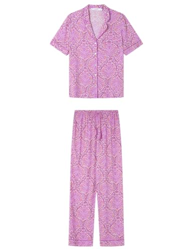 Women'secret Long Pyjama Mix and Match Journal Pijamas, Morado, XS para Mujer