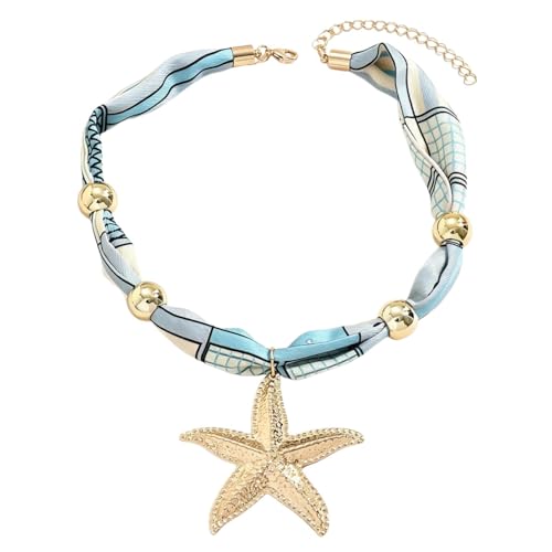 Collier ras-du-cou doré avec pendentif étoile de mer pour vos looks de plage bohèmes