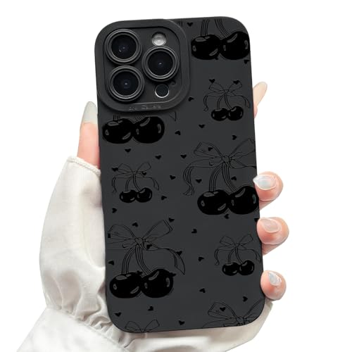 NITITOP Compatible for iPhone 16 Pro Case Cute Cherry Bow - Black by NITITOP - Used condition - US$5.02