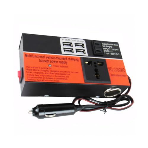Kexpery Inverter Car 200w con 4 Puertos USB y Salida de 220V de 110V para la Tableta para teléfono de la computadora