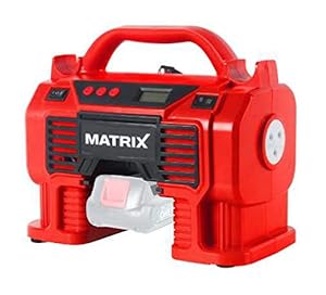 MATRIX Kompressor Luftpumpe Akku X-One 20V - Grundgerät ohne Akku | 11 bar | 60 Watt | inklusive viel Zubehör