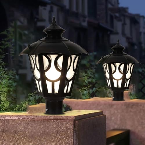 Image of SINOMAN Pillar Main Front Gate Light for Outdoor Fence Decorative Waterproof Post Lamp Perfext for Driveway Entrance, Boundary, Patio, Yard Lighting (Without Bulb)