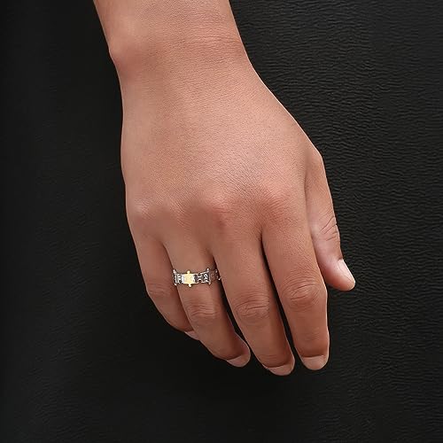 Image of Unisex 2 Colors Jigsaw Puzzle Couple Ring | Stainless Steel, Cool Splicing Shaped, Creative Hip Hop Matching Set, Wedding Band