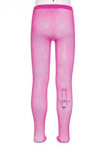 Kids Girls Fishnet Tights Rhinestone Glitter Mesh Hollow Out Pantyhose Footed Stockings Leggings4