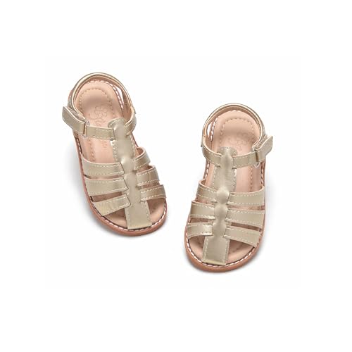 Image of Flaryzone Girls Sandals Closed Toe Summer Flats Dress Sandals Shoes Toddler /Little Kid