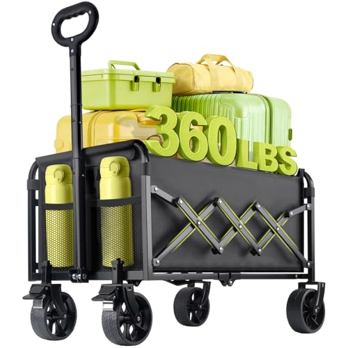 Collapsible Wagons Carts with Big-Wheels Foldable - 360lbs Weight Capacity