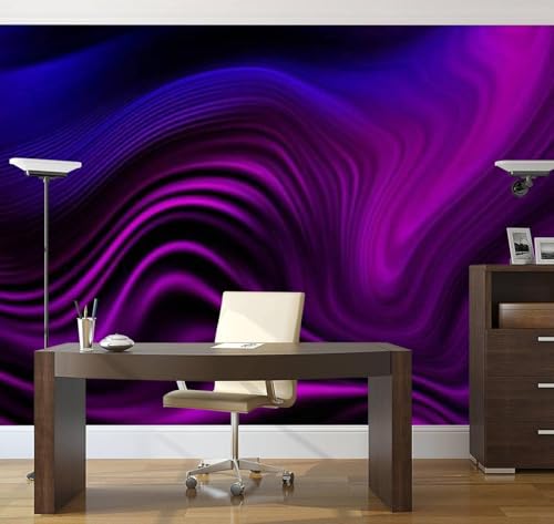 Papier peint 3D marbre pour masquer les défauts d'un mur de salon - 3