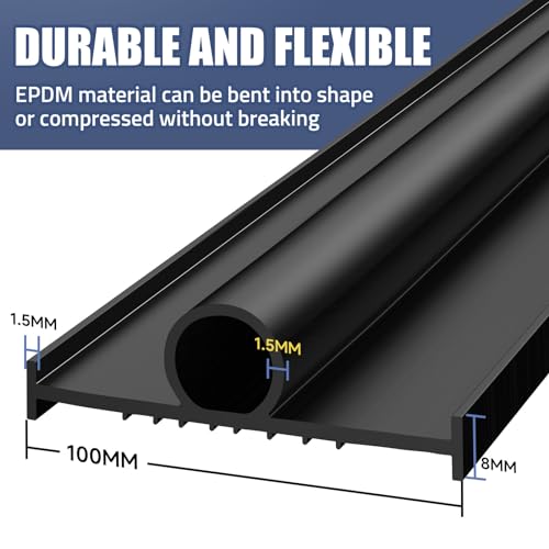 Jin&Bao Garage Door Bottom Weather Stripping Rubber Seal with T-Ends 5/16\" - Protect Your Garage from Weather, Insects, and Dust with Premium Garage Door Draft Stopper(16FT)