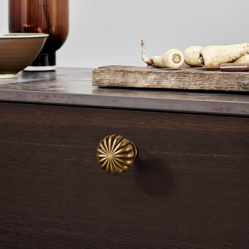 FAPUAL 10 Pack Antique Brass Cabinet Knobs for Kitchen Cabinets and Dresser Drawers，Zinc Alloy Hardware Handles Pulls，Vintage Cupboard Drawer Knob by FAPUAL - Image 3