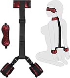 Bed Restraint for Queen Size Bed Straps for Adult Play King Mattress Bed BDSM Bondage Restraints Kit for Couples Sex Hand Ties Wrist Ankle Cuff Leg Bar Handcuff Set Bedroom Women Toys Sweater O26