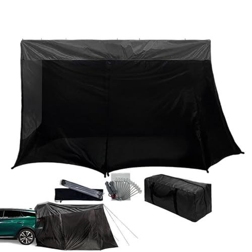 Cortinas de camping para SUV – Sombra anti-UV impermeable, 320 x 198 x 195 cm, tienda antiviento portátil para acampar para portón trasero, para excursiones y viajes con vehículos y camionetas