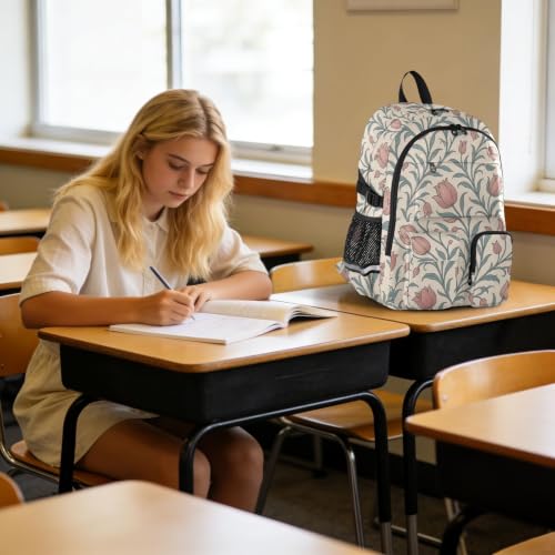 Mochila universitaria de tulipanes William Morris para el campus y tus escapadas 6