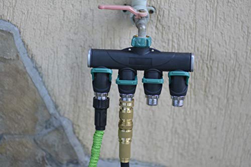 Riemex Garden Hose Quick Connector Set Solid Brass 3/4 inch GHT Water Fitings Thread Easy Connect No-Leak Male Female Value (2, external thread quick connector) EQC-2 - Thumbnail 4