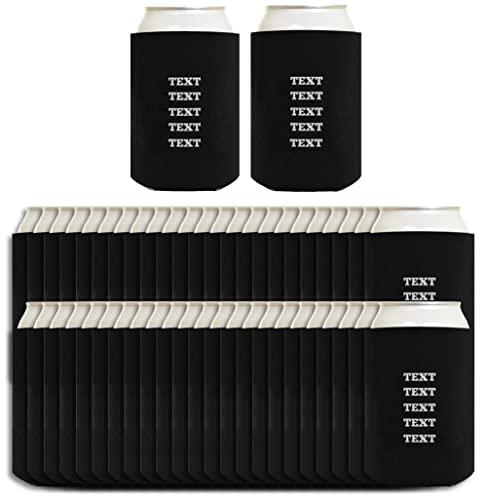 Personalized Wedding Party Favors Add Your Text Personalized Can Coolie Any Text Your Text 48 Pack Can Coolie Drink Coolers Coolies Black #TOP1