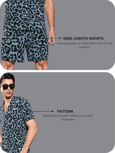Image of DHRUVI Trendz Mens and Boys Rayon Co Ord Set | Trendy Night Dress | T Shirt and Short Set Combo Lounge | Stylish Summer Travel Wear | Matching Two-Piece for Vacation