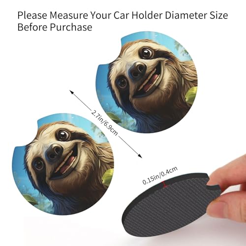 Portavasos para auto negro 2 piezas de neopreno miniatura 2