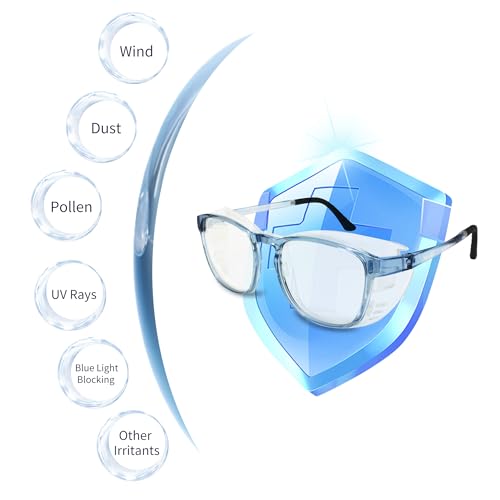 Image of Dry Eyes Relief Eyeglasses, Blue Light Blocking, Moisture Chamber Glasses, Computer Reading /Gaming /TV /Phones Glasses for Men /Women, Anti Eyestrain for Large Frame (Blue)