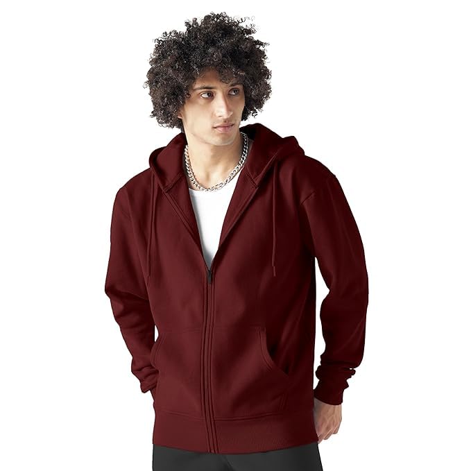 Image of FUNKY MONKEY Men's Full Zip Hoodie Sweatshirt | Soft Warm Fleece | Hooded Jacket | Loose Fit | Casual, Gym & Travel Winter Wear