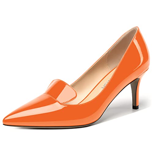 ROSERWISH Womens Patent Pointed Toe Fashion Party Slip On Office Stiletto High Heel Pumps Dress Shoes 2.5 Inch