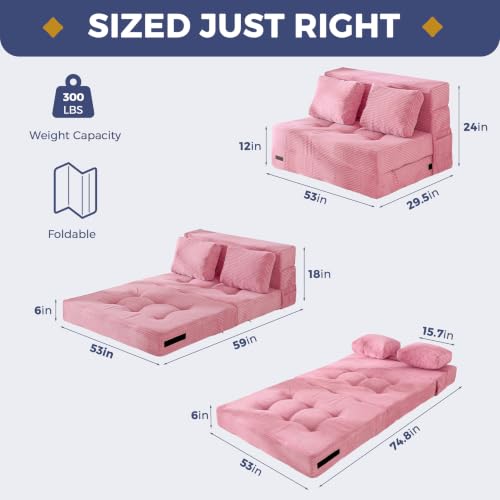 Image of MAXYOYO Convertible Sofa Bed, Fold Out Sofa Couch with Pillow for Adults