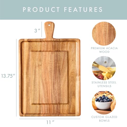 Set tabla de charcutería de madera de acacia miniatura 4