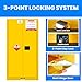 73x39x39IN Flammable Liquid Storage Cabinet, Flammable Storage Cabinet with 3 Point Lock, 392 Gallon Chemical Safety Cabinet & Adjustable Shelves for Industrial, Scientific, Warehouse Use