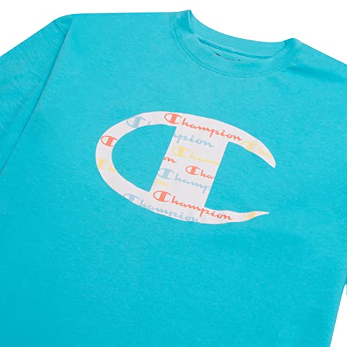 Champion Big And Tall Shirts For Men – Crewneck Big And Tall T Shirt Graphic Tee Blue Horizon #TOP1