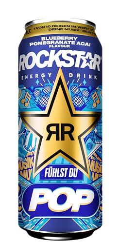 Rockstar Energy Drink Blueberry Geschmack - Koffeinhaltiges Erfrischungsgetränk für den Energie Kick, EINWEG (12 x 500ml) (Verpackungsdesign kann abweichen) 4