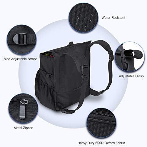 Deyooxi Car Front Seat Organizer Car Office Passenger Seat Organizer Bag,Carry As Backpack Or Shoulder Bag,With 3 Adjustable Straps,Fits Any Car/Truck,Storage For Laptop/Office Supplies & More,Black #TOP2