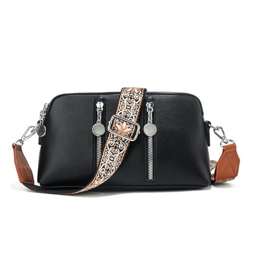 Image of Purse Strap,1.5 inch Leather End Shoulder Strap Adjustable Replacement,Retro Multi-Pattern Crossbody Bag Straps