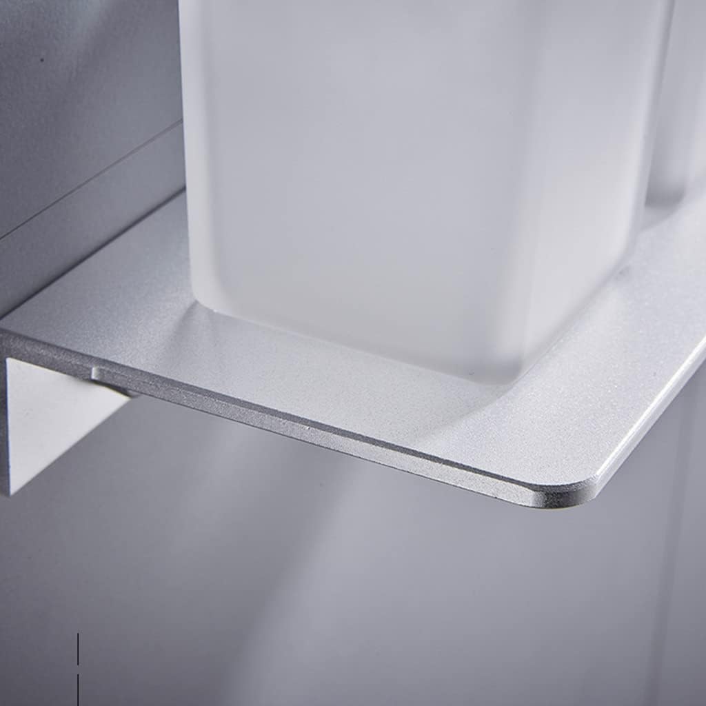 Toothbrush Holder, Space Aluminum Toothbrush Holder Single/Double Hole Mouthwash Cup Holder Toothpaste Rack Bathroom Shelf