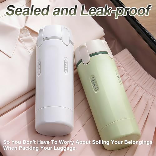 Image of 4 in 1 Travel Pump Dispenser Bottle, 30ml, 4 Pack Leakproof Pump Containers with Measuring Scale and Label Stickers, Portable Bottles for Toiletries, Shower and Travel, Green