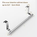 Stainless Steel Over Door Towel Rack Bar Holders for Universal Fit on Over Cabinet Cupboard Doors 2 Pack (Sliver) - Image 2