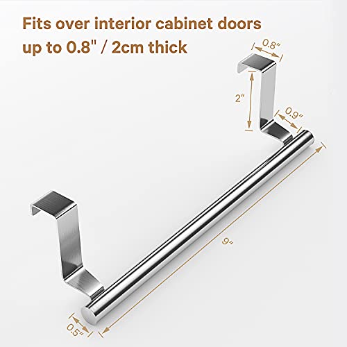 Stainless-Steel-Over-Door-Towel-Rack-Bar-Holders-for-Universal-Fit-on-Over-Cabinet-Cupboard-Doors-2-Pack-Sliver Stainless Steel Over Door Towel Rack Bar Holders for Universal Fit on Over Cabinet Cupboard Doors 2 Pack Sliver