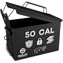 Solid Tactical 50 Cal or 30 Cal Metal Ammo Can in Matte Black, OD Green and FDE Brown