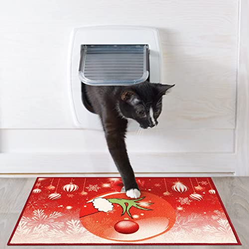 Falflor Indoor Doormat Non Slip Resist Dirt Front Door Rug Christmas Decor Door Mat 20"X32" Low-Pile Dirty Trap Mats For Entrance #TOP6