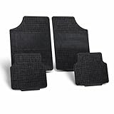 Tappetini Auto Universali in Gomma GripFeel – Set 4 Pezzi – Antiscivolo, Lavabili, Sagomabili – Nero – Anteriori 61x45 cm, Posteriori 39x40 cm