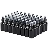 SprayDroplet 2 oz Glass Spray Bottles, Reusable Fine Mist Sprayer Small Spray Bottle, Leak-Proof Design, Perfect for Travel, Skin Care, Perfumes, Botanical, Cleansing (Black, 2oz-48pcs)