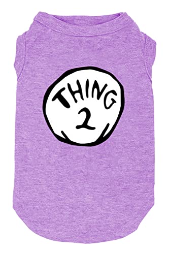 Sports Fan Dog T Shirt Pet Supplies Dog Funny Culture Shirts Mark Thing 1 To Thing 3 Printed Multiple Dogs Clothes Puppy Vest (X-Large, Purple02) #TOP16
